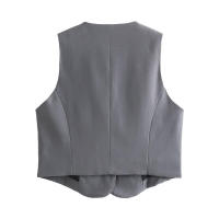 BUNO-Chaleco sin mangas para mujer, 15 colores, verano 2024, chalecos elegantes con cuello en V, chaleco de una sola botonadura, Tops, chalecos para mujer - details 3