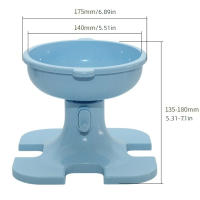 Cuenco elevado inclinado de altura ajustable para gatos, cuenco de alimentación para perros con protección para el cuello y patas altas, redondo con soporte, plato de comida para gatos para mascotas - details 0