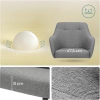 Silla de estudio, giratoria, altura ajustable, carga de 110 kg, marco de acero, tela de algodón-lino transpirable, para estudio, dormitorio, marrón OBG019K01 - details 41