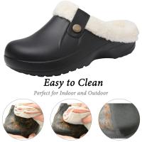 Zuecos de piel para mujer, zapatillas de moda peludas para hombre, calzado para jardín, zapatos de casa impermeables para exteriores, zapatos de trabajo antideslizantes para invierno para hombre - details 10