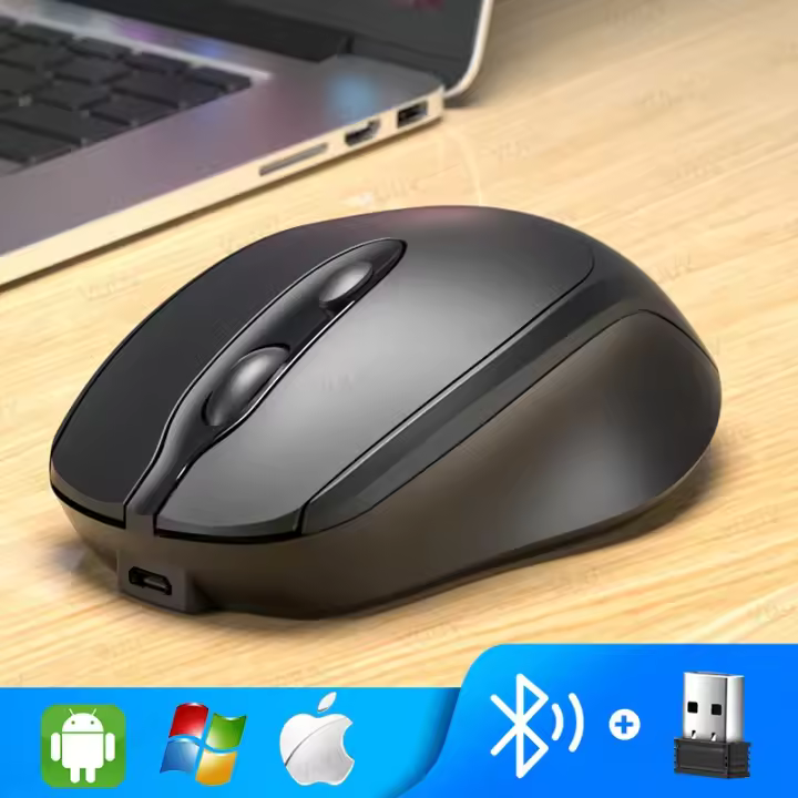 Ratón recargable con Bluetooth, inalámbrico, ergonómico, 1600dpi - 1
