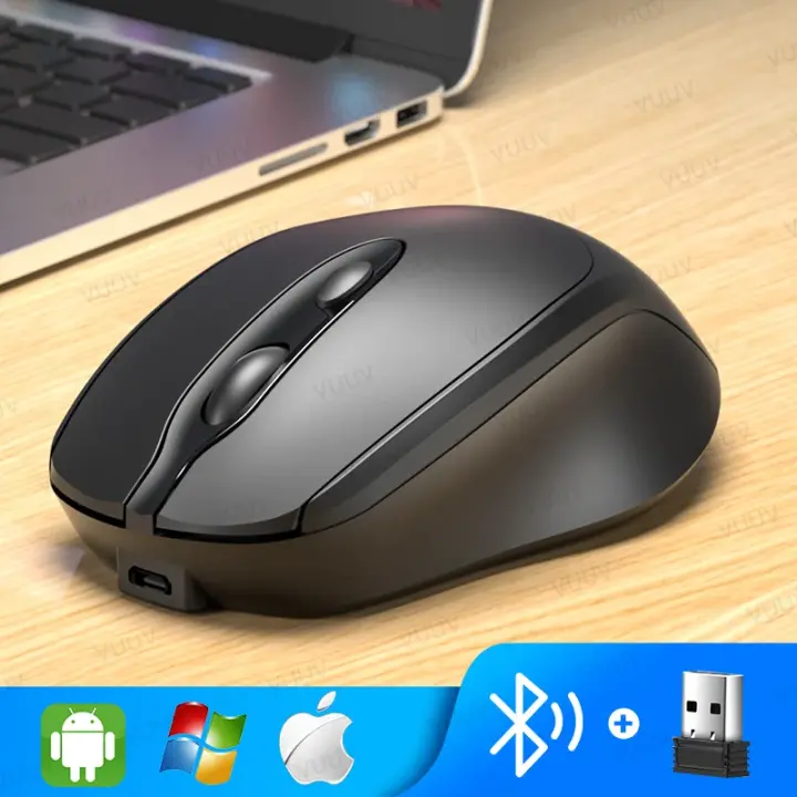 Ratón recargable con Bluetooth, inalámbrico, ergonómico, 1600dpi - 1