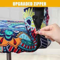 Fundas para sillas de oficina y ordenador de 2 piezas con estampado elástico, fundas giratorias universales de ajuste suave para escritorio, antipolvo lavable extraíble - details 5