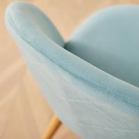 4 Sillas de Comedor Tapizadas Laterales con Respaldo de Asiento de Terciopelo Suave y Patas de Metal Ajustables, Verde - details 2
