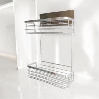Estantes dobles mejorados para plantas, almacenamiento montado en la pared de acero inoxidable para baño y cocina, organizador de instalación rápida con - details 5