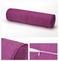 Almohada cilíndrica de lino y algodón, cojín de cabecera de sofá de oficina, extraíble y lavable, Color sólido - details 20