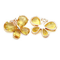 Colgantes de Mariposa de Vidrio de Zirconia de Brasso Dorado 18K Collar Aretes de Alta Calidad Accesorios de Joyería DIY - details 6