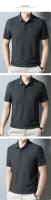 Camiseta de manga corta de seda helada con agujeros de malla para hombre de alta gama, polo transpirable con solapa, ropa de marca, novedad para el verano - details 12