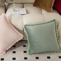 Funda de almohada de terciopelo respetuosa con la piel, funda de cojín Vintage de Color sólido, funda de cojines de pelo de conejo de 45x45cm - details 3