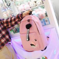 Mochila de gran capacidad con hojas impresas, mochila de lona de Color sólido con hojas impresas, mochila portátil con cremallera de estilo universitario - details 25