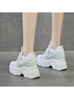 Cuero genuino Casual cómodo transpirable 9CM primavera otoño plataforma cuña alta marca zapatillas gruesas señoras moda zapatos para caminar - details 5