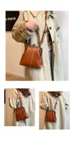 Bolso de hombro elegante con cierre de beso, bolso cruzado de estilo chino Retro de cuero PU, bolso de mujer Vintage de gran capacidad de Color sólido - details 4