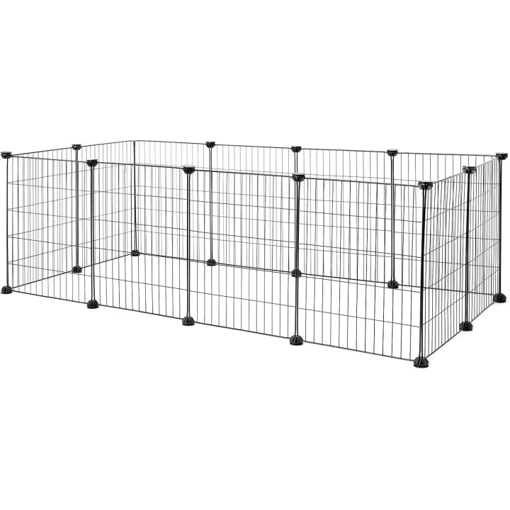 Lionto Recinto Descubierto Metálico Corral Animales pequeños Jaula roedores Ampliable 144x74x46 cm - 1