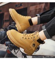 Botas de hombre con cordones, novedad de invierno 2023, botas altas de ocio que combinan con todo, botas informales antideslizantes de tendencia, botas planas de goma para hombre - details 11