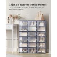 Cajas de Zapatos de Plástico Juego de 18 Organizadores Plegable, Apilable, Transparente, Blanco - details 51