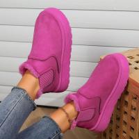 Botas altas para la nieve para mujer, zapatos gruesos de felpa, cálidos, sencillos y versátiles, cómodos, de algodón, invierno, 2024 - details 17