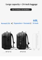 Mochila de compresión al vacío para hombre, bolsa de viaje para portátil de 17,3 pulgadas, gran capacidad, apta para negocios, escuela y uso al aire libre, viajes, bandolera, multifunción - details 0