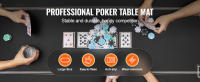 SucceBuy Mesa de póquer de 70 x 35 pulgadas, tapete de póquer plegable para 6-8 jugadores, tapa de mesa de póquer impermeable con bolsa de transporte para juegos de póquer, rectángulo - details 0