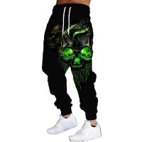 Nuevos Pantalones para Correr para Hombre Primavera-Verano Pantalones Deportivos Informales con Estampado 3D de Calavera y Cordón de Cintura Elástico - details 0