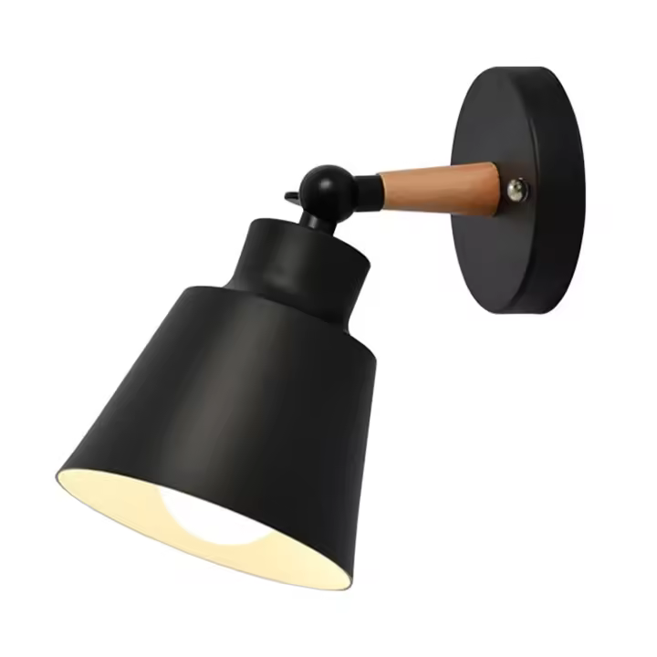 Goeco Luces de Pared Focos de Aplicación de 20*20*12 CM Negro E27 Metal - 1