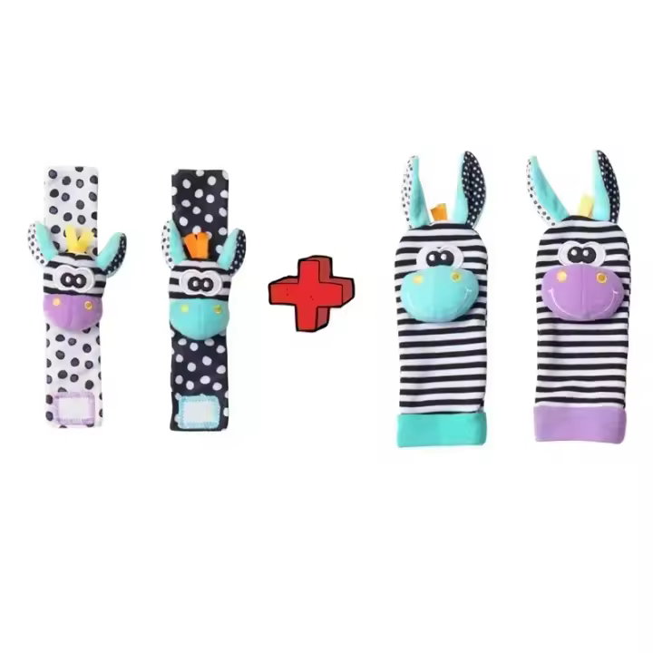 Sonajeros para bebes de 0 a 24 més, juguetes de Felpa suave, juego de sonajero de muñeca para pies, juguetes Educativos de desarrollo para recién nacidos de Diseños animados para Niños - 1