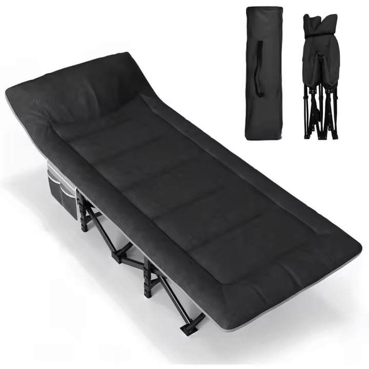 camping plegable, extra ancha, plegable, cama de campamento para exterior, jardín interior - 1