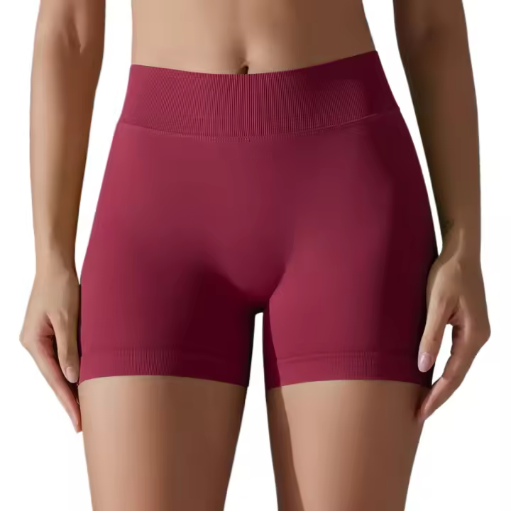 Pantalones cortos sin costuras para mujer, pantalones cortos deportivos para ciclismo, pantalones cortos para Yoga, Fitness, cintura alta, gimnasio, pantalones cortos para correr, mallas para mujer - 1