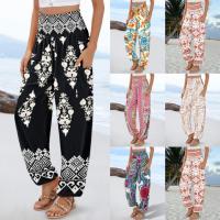2025 Europa Y Los Estados Unidos Nuevo, Primavera Y Verano Señoras Suelta De Cintura Alta Impreso Pantalones Casuales Mujer - details 1