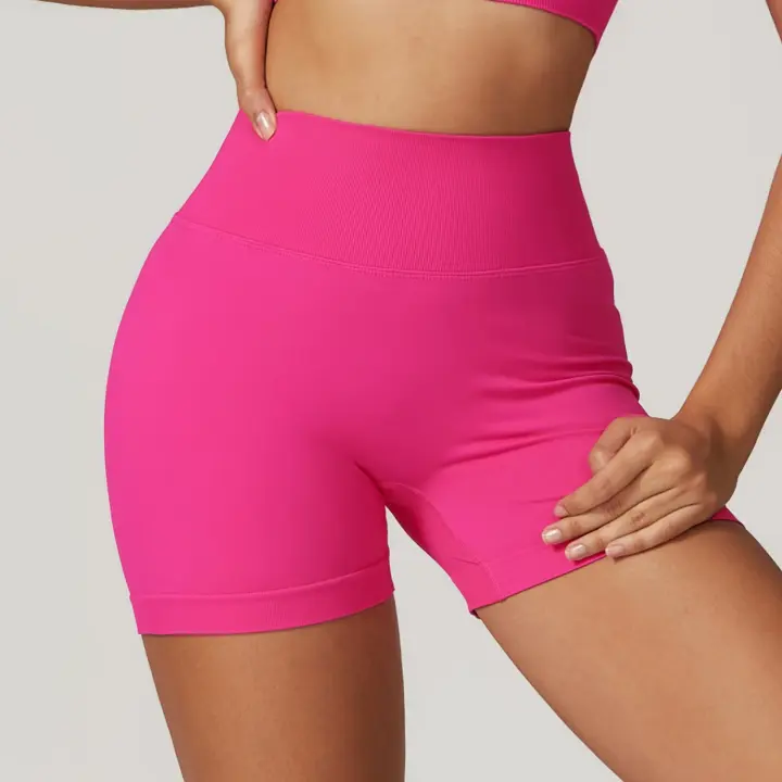 Shorts de Yoga de Cintura Alta Ajuste de Barriga, Levantamiento de Cadera, Ropa de Gimnasio de Nylon Zapatillas de Correr para Primavera/Verano - 1
