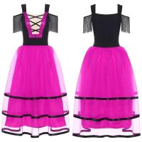 Vestido Flamenco para mujer, Paso español Doble, tre actuación Rumba latina, mangas con borlas, vestidos tul, Ropa de baile - details 9