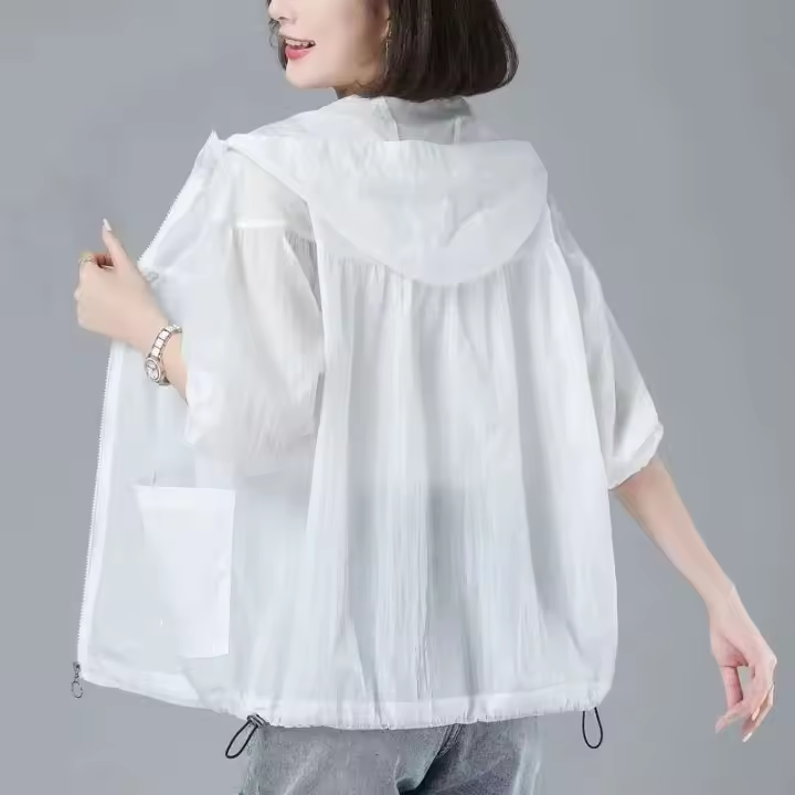 Chaquetas de mujer, abrigos, cortavientos, protección solar, chaqueta fina con cremallera, ropa de verano para mujer 2024 - 1