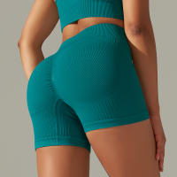 Hamidou-pantalones cortos de Yoga para mujer, Shorts deportivos de cintura alta, sin costuras, con realce de glúteos, para gimnasio, entrenamiento de verano - details 23