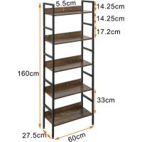 Estante de Metal Multifuncional para Almacenamiento y Organización Estante de Cocina con 5 Estantes de Metal + MDF 60x27,5x160CM - details 19