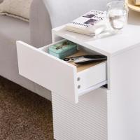 Mesa Auxiliar con 2 Estantes Consola Mesita de Noche con Ruedas Mesa Blanca Mesita 70 x 35 x 60 cm FBT34-W ES - details 38