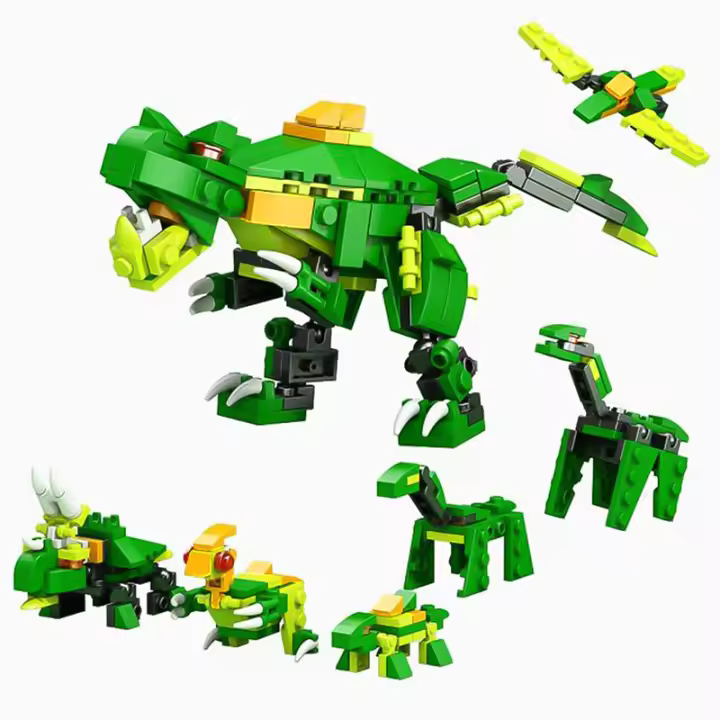 Children's engineering vehicle airplane tank dinosaur assembly toy small particle building block puzzle gift DIY gift boys - 1