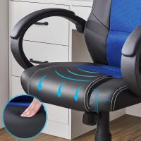 Silla de Escritorio de Oficina Ergonómica Regulable con Ruedas, Azul, 79 x 65 x 33 - details 6