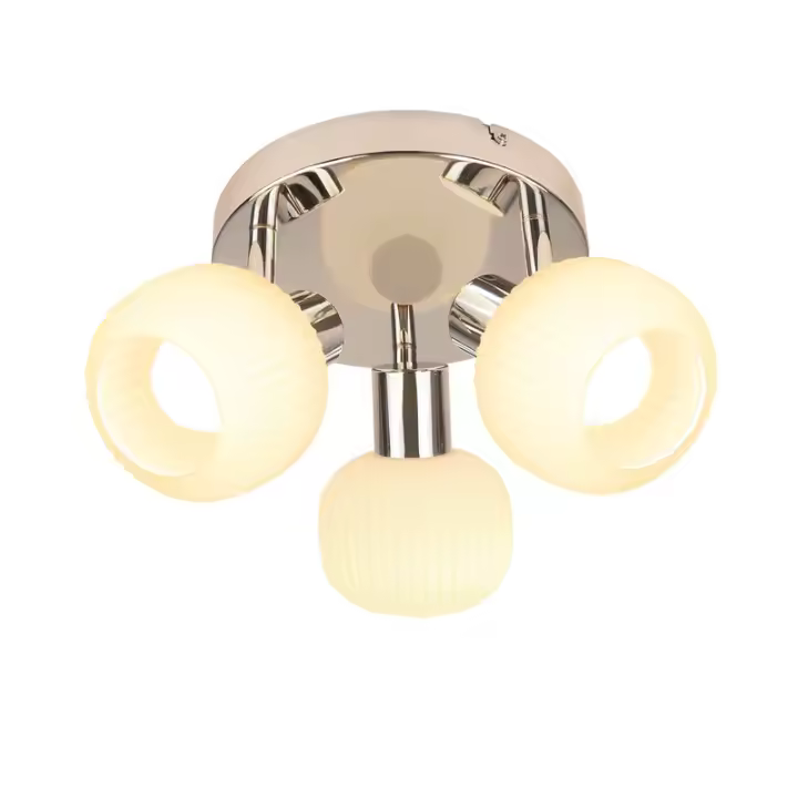 CBJKTX Foco de techo blanco E14 3 bombillas Pantalla de vidrio interior Foco ajustable sin centro de luz - 1