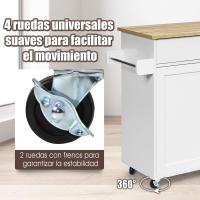 Carrito de Cocina Carro de Servicio Comedor con Ruedas,Toallero,Cajón, Puerta y Estantes Gabinete Mueble de Cocina (blanco) - details 5