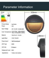 Luces LED de cubierta para exteriores, lámpara de pared impermeable, candelabro de 220V, lámpara de decoración de patio de jardín, 12V, paisaje, valla, escalones, escaleras - details 3