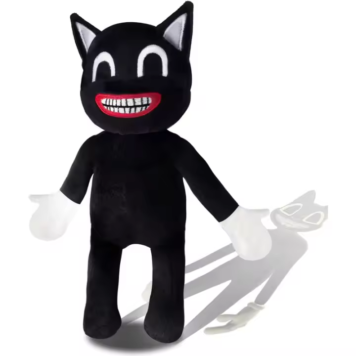 Juguete de peluche de gato de dibujos animados negro, muñeco de peluche de gato suave y abrazo, regalos de cumpleaños para niños - 1