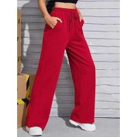 Pantalones de cintura alta y pierna ancha para mujer, pantalones holgados de calidad con cordón, primavera y otoño - details 26