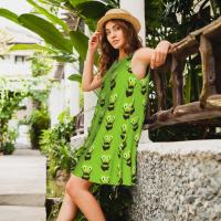 Vestido Duo de búho sin mangas informal para mujer, divertido pájaro verde, viajes personalizados, D-Duogos - details 189