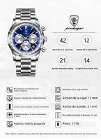 Reloj de cuarzo multifunción con correa de acero nuevo suizo para hombre - details 0