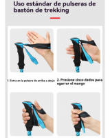 Trekking al aire libre viaje cinco secciones plegable telescópica senderismo bastones de aleación de aluminio ultra-corto bastón - details 3