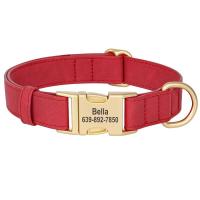 Collar perro personalizado, collares cuero PU perros, collar mascotas con hebilla de Metal personalizado gratis para perros - details 5