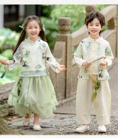 Conjunto nacional antiguo Hanfu para niños, nuevo disfraz de rendimiento de alta gama Tang chino para niñas de estilo primavera y otoño - details 11