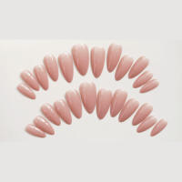 Almendra Beige brillante falsa sin estimulación, uñas artificiales a presión, suministro de salón profesional - details 1