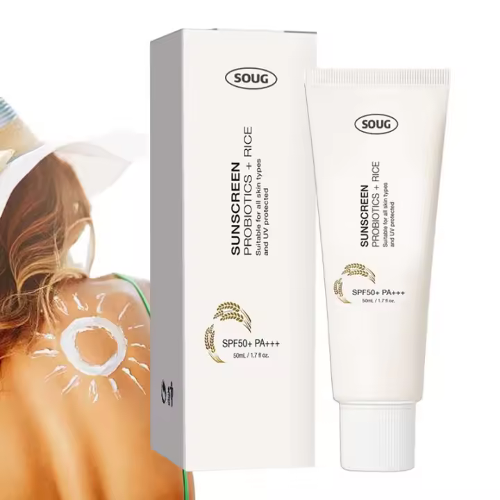 Crema de Protección Solar de Arroz Orgánico SPF50 Solución de Crema Hidratante Impermeable para el Cuerpo - 1