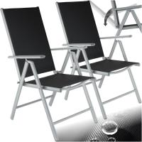 Conjunto de Sillas de Jardín Exterior de Aluminio 2 Piezas, Con Ruedas, Resalte Regulable, Resistente a la Intemperie, Transpirable, Limpieza Fácil Antracita - details 14