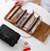 Neceser 4 en 1 para maquillaje, Bolsa portátil de viaje con organizador de maquillaje enrollable, rápido y plegable, 1 unidad - details 10